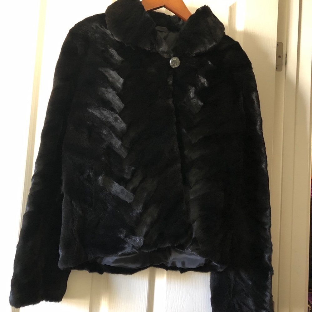 Saga furs sheared fox jacket sz 12 new